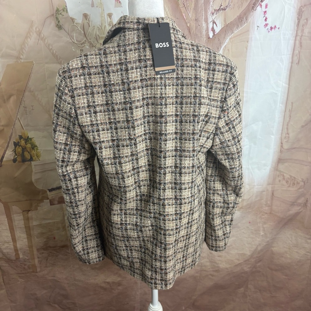 NEW Boss Janka Double Breasted Checkered Blazer - Picture 7 of 10